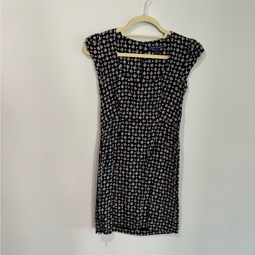 Black & Cream Flur De Lis Patterned Dress from French Connection